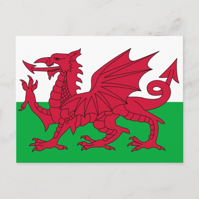 Postkarte mit Flagge der Wales (Vorderseite)