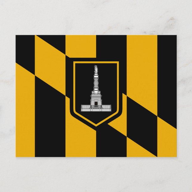 Postkarte mit Flagge des Baltimore, Maryland, USA (Vorderseite)