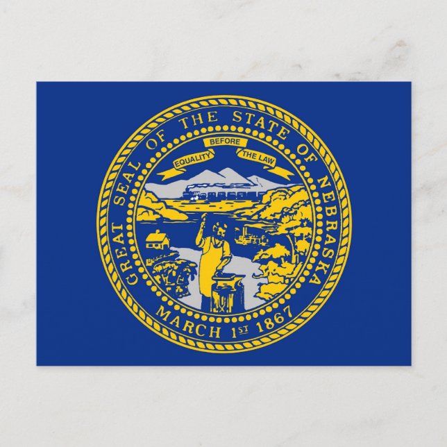 Postkarte mit Flagge des Nebraska-Staat - USA (Vorderseite)