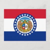 Postkarte mit Flagge des Staat Missouri - USA