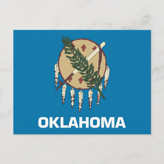 Postkarte mit Flagge des Staat Oklahoma - USA (Vorderseite)