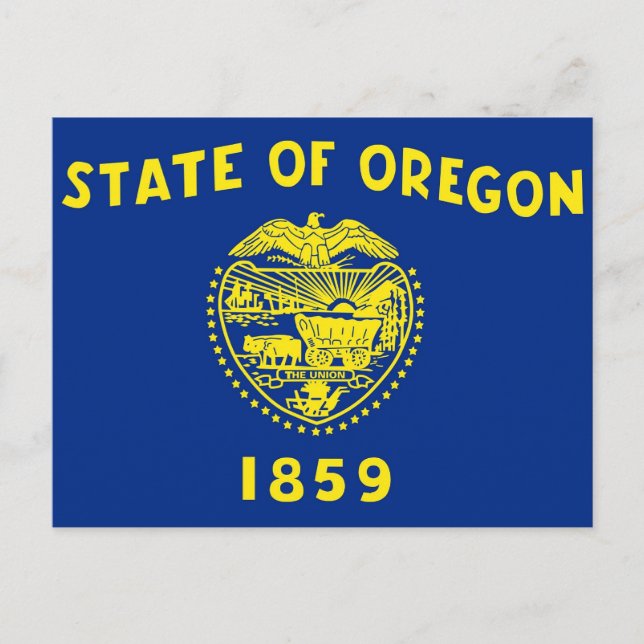 Postkarte mit Flagge des Staat Oregon - USA (Vorderseite)
