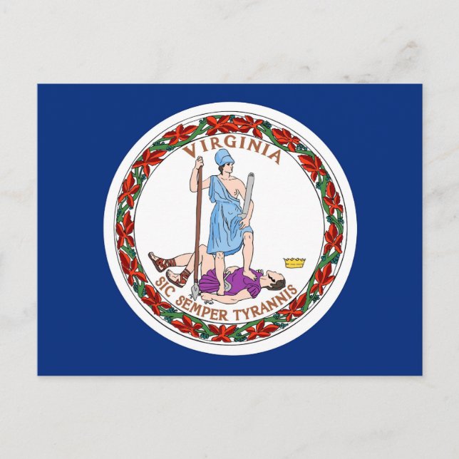 Postkarte mit Flagge des Staat Virginia - USA (Vorderseite)