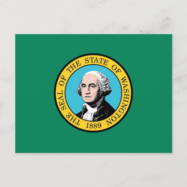 Postkarte mit Flagge des Washington Staat - USA (Vorderseite)