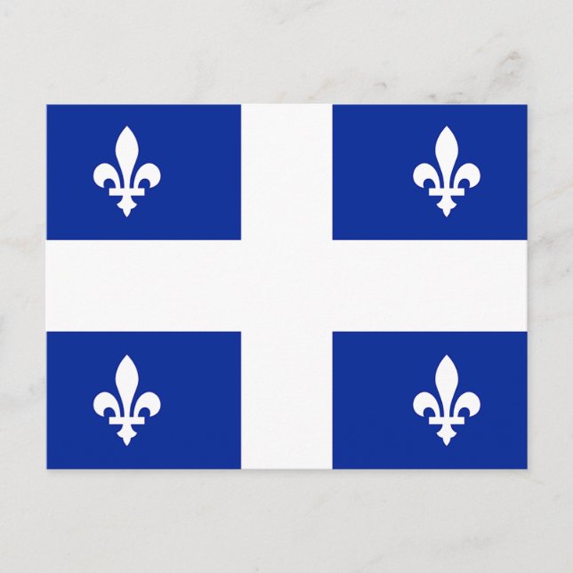 Postkarte mit Flagge Quebec, Kanada (Vorderseite)