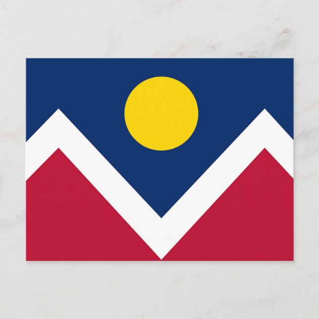 Postkarte mit Flagge von Denver, Colorado Staat -  (Vorderseite)