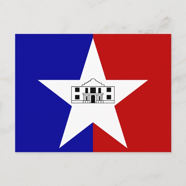 Postkarte mit Flagge von San Antonio City, Texas,  (Vorderseite)