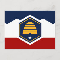 Postkarte mit Flagge von Utah, USA