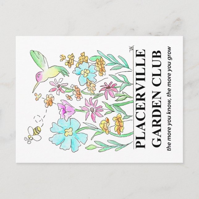 Postkarte mit Gartengestaltung (Vorderseite)