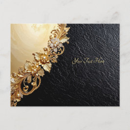 Postkarte mit goldenen floralen Verzierungen