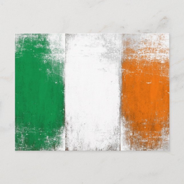 Postkarte mit Grungy Vintag Irish Flag (Vorderseite)