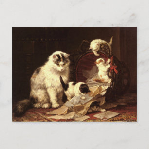 Postkarte mit Henriette Ronner-Knip Malerei