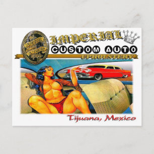 Postkarte mit imperialer Auto-Innenausstattung