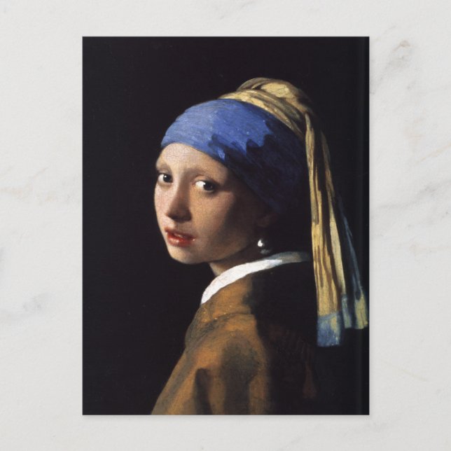 Postkarte mit Johannes Vermeer-Malerei (Vorderseite)