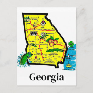 Postkarte mit Karte von Georgia