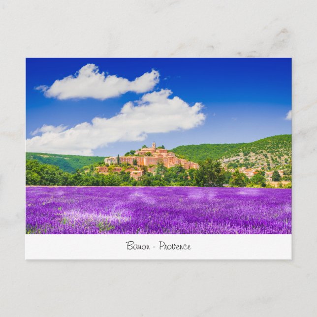 Postkarte mit Lavendel in Banon Provence (Vorderseite)