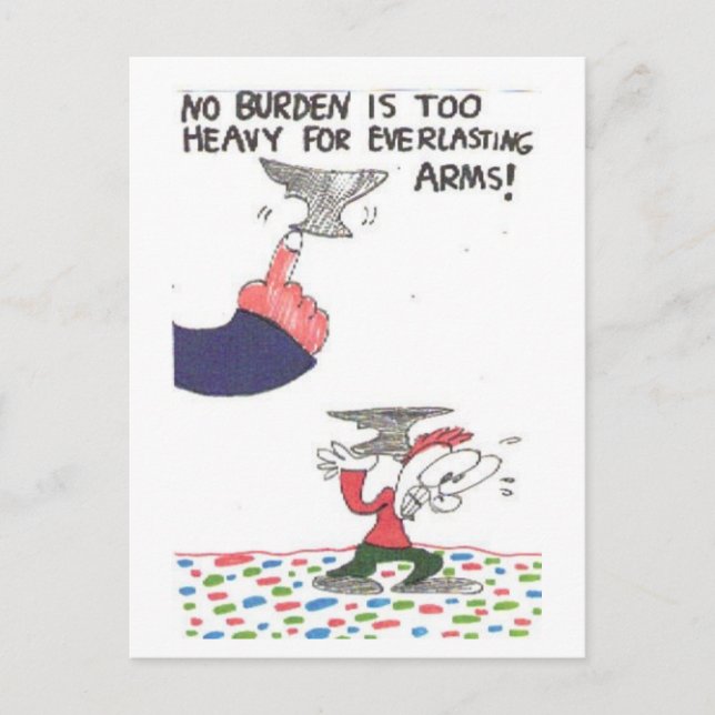 Postkarte mit lustigen Kirchenzeichen, animiert (Vorderseite)