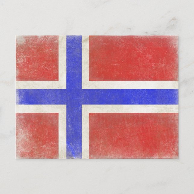 Postkarte mit norwegischer Flagge (Vorderseite)