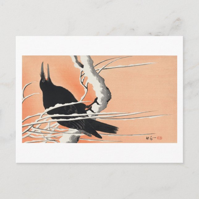 Postkarte mit Ohara Koson Design (Vorderseite)