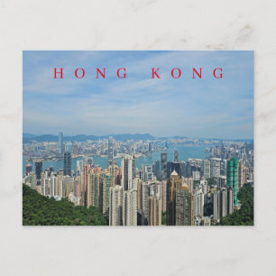 Postkarte mit Panoramablick auf Hongkong
