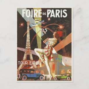 Postkarte mit Pariser Art Deco Druck aus den 1920e