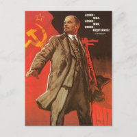 Postkarte mit Retro Lenin Poster Print