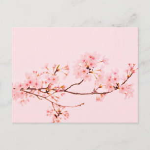 Postkarte mit rosa Marmorblume