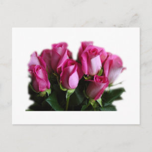 Postkarte mit rosa Rosenbukett