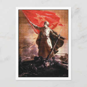 Postkarte mit russischer Zweiten Weltkrieg-Propaga