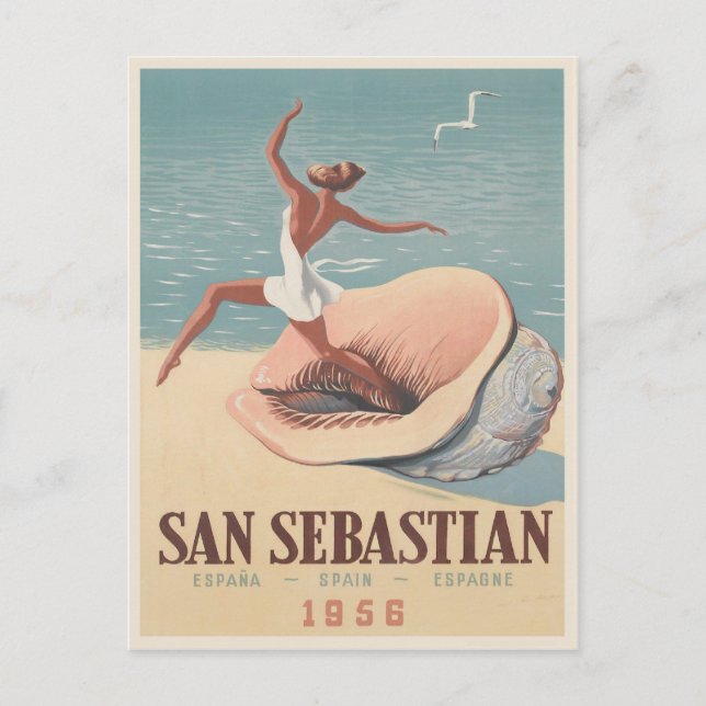 Postkarte mit San Sebastian Werbung Print (Vorderseite)