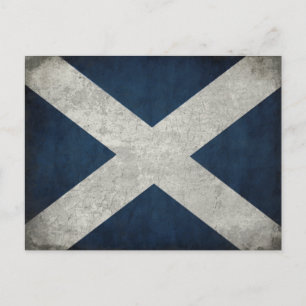 Postkarte mit schmutziger schottischer Flagge