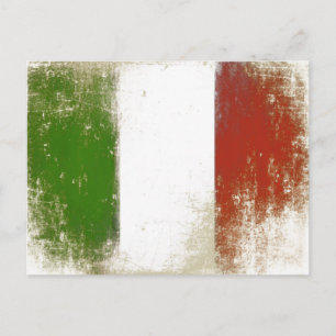 Postkarte mit schmutziger Vintage-Flagge aus Itali
