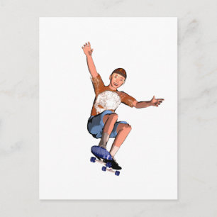 Postkarte mit Skate-Boarding-Boy-Abbildung