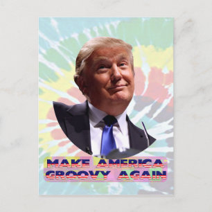 Postkarte mit Tie-Dye-Muster: Make America Groovy 