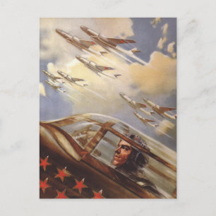 Postkarte mit Vintage-Propaganda der sowjetischen
