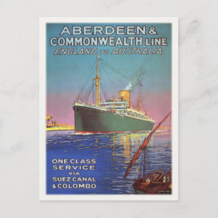 Postkarte mit Vintage-Schifffahrtslinien-Motiv