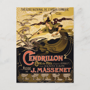 Postkarte mit Vintage-Theaterplakat