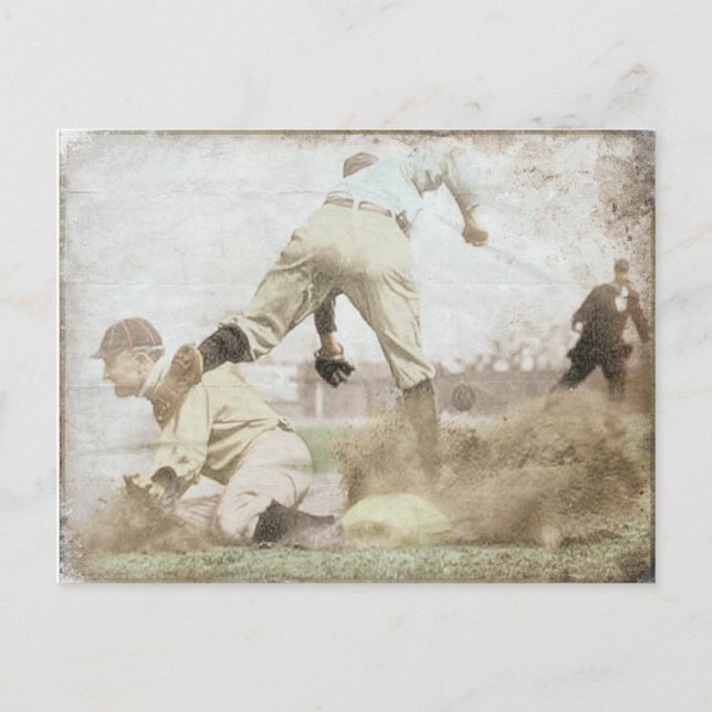 Postkarte mit Vintagem Baseball-Druck (Vorderseite)