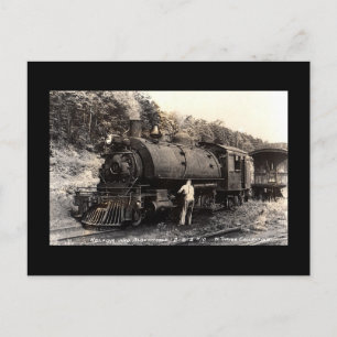 Postkarte mit Vintagem Dampfzug