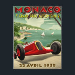 Postkarte mit Vintagem Motorradkarton<br><div class="desc">Vintages Werbeplakat für "Monaco Grand Prix" auf Ihrer Retro-Postkarte. Ein Vintages Werk,  das 1935 für den 7. Grand Prix in Monaco in Retrostil umgesetzt wurde. Gerne helfen wir Ihnen bei der Gestaltung von Farben,  Größen und anderen Ergänzungen. Kontaktieren Sie uns und wir übernehmen die Erholung für Ihre persönliche Zufriedenheit.</div>