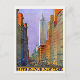Postkarte mit Vintagem New Yorker Poster Print