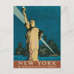 Postkarte mit Vintagem New Yorker Poster Print