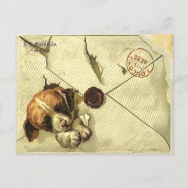 Postkarte mit Vintagem Scrapheft (Vorderseite)