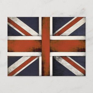 Postkarte mit Vintager Flagge für Großbritannien