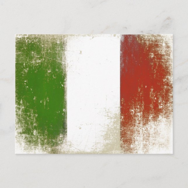 Postkarte mit Vintager Flagge von Italien (Vorderseite)