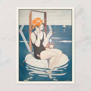 Postkarte mit Vintager französischer Sommerhitze