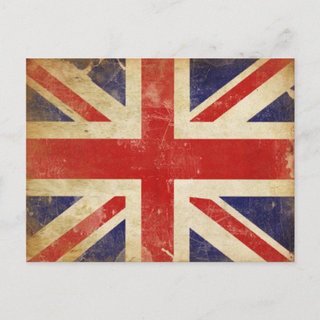 Postkarte mit Vintager Großbritannien-Flagge (Vorderseite)