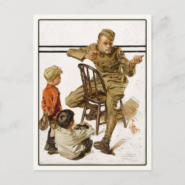 Postkarte mit Vintager Zeitschrift Cover Art (Vorderseite)