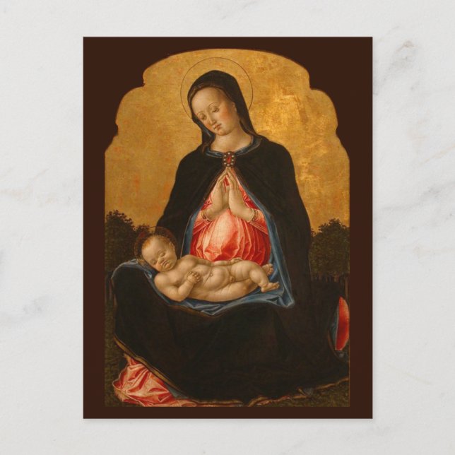 Postkarte mit Wallfahrtskirche Madonna & Kind (Vorderseite)