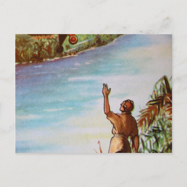 Postkarte mit winkendem Piloten (Vorderseite)